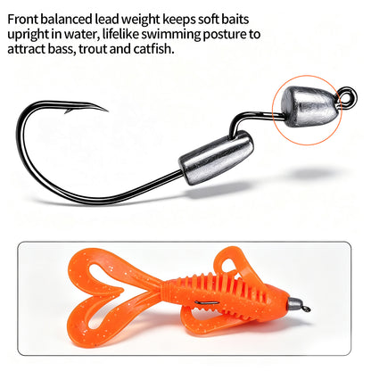 PROBEROS JIG079 Dual Lead Weight Offset Jig Hooks (1.8g-5.6g)