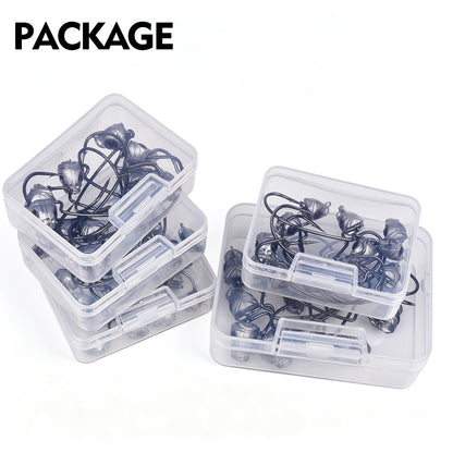 PROBEROS JIG080 Red 3D Eye Offset Lead Jig Hooks (3.2g-13.2g)
