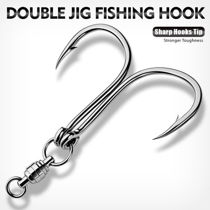 PROBEROS Swivel Twin Single Hook Kit Full Stainless Steel Jig Assist