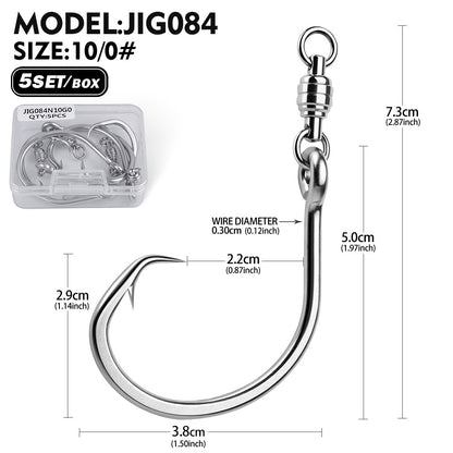 PROBEROS Swivel Twin Single Hook Kit Full Stainless Steel Jig Assist