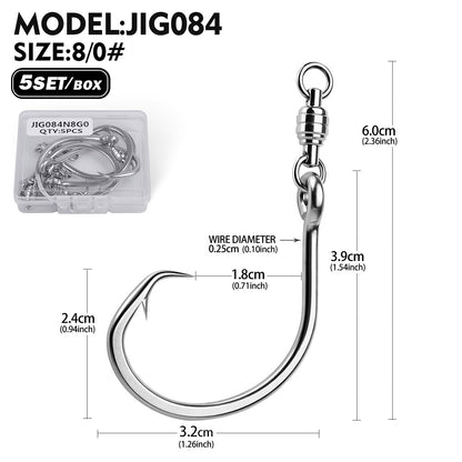PROBEROS Swivel Twin Single Hook Kit Full Stainless Steel Jig Assist