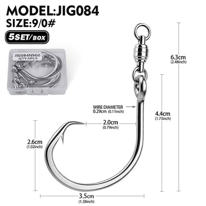 PROBEROS Swivel Twin Single Hook Kit Full Stainless Steel Jig Assist