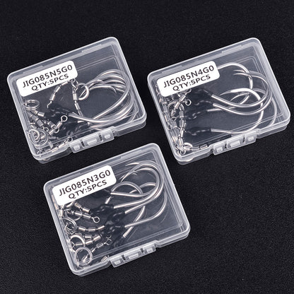 PROBEROS JIG085 Swivel Single Fishing Hooks 5Pcs | 3/0#-5/0#