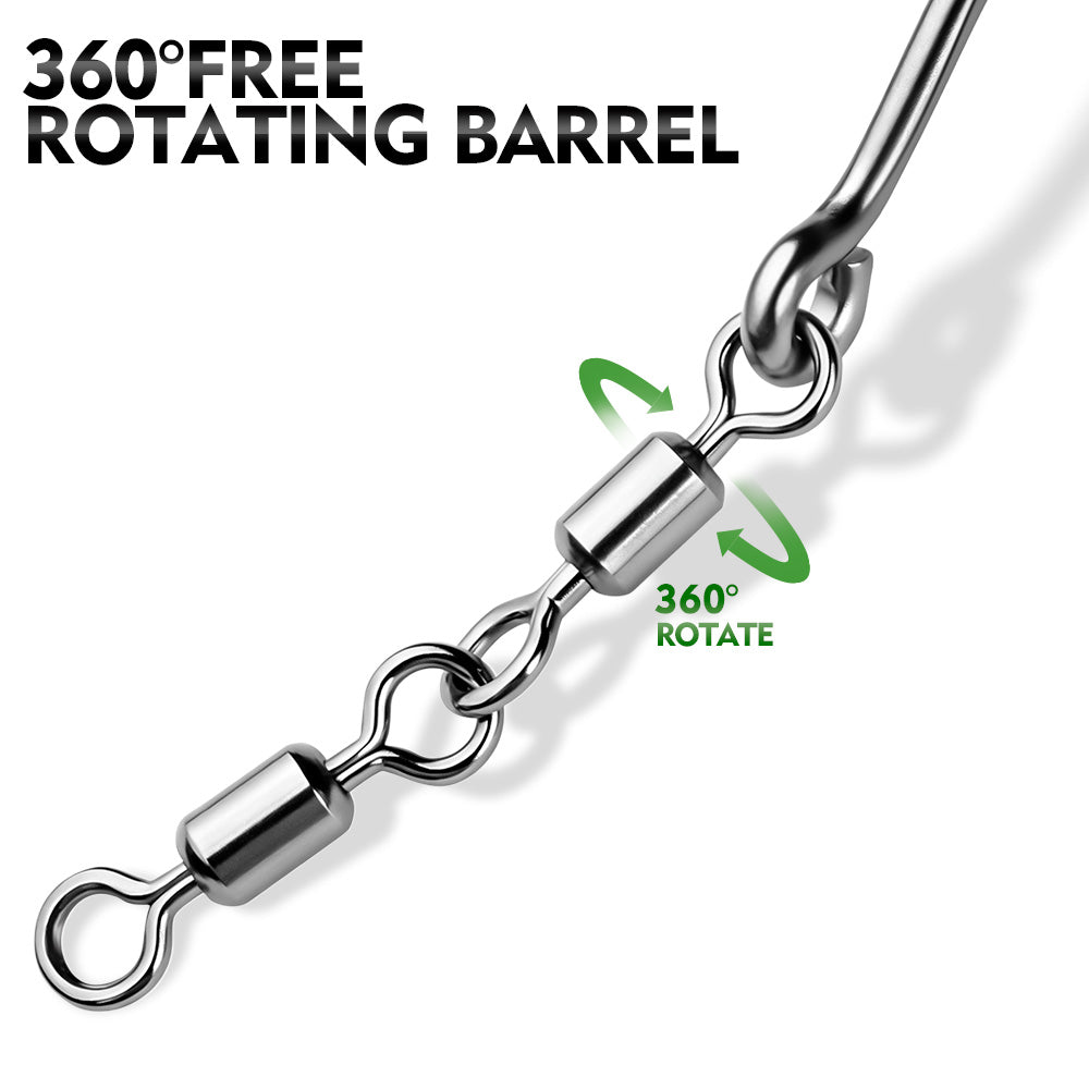 ROBEROS 3&4 Connected Swivel String Fishing Hooks 5/0#-7/0#2SET/Box