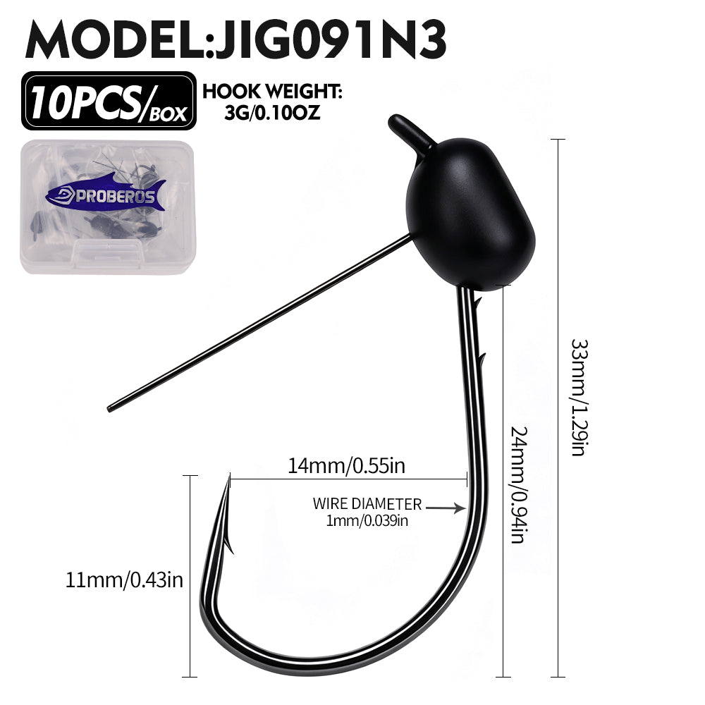 PROBEROS JIG091 Ned Rig Jig Heads Mushroom Jig Hooks