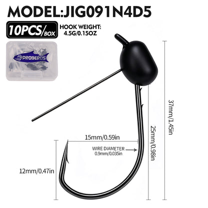 PROBEROS JIG091 Ned Rig Jig Heads Mushroom Jig Hooks
