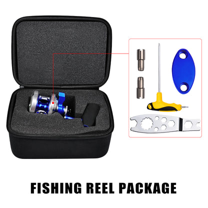 PROBEROS Slow Pitch Jigging Reel, 40kg Max Drag, Silver/Blue CNC Aluminum Offshore Reel, 9+1 Bearings, 5.7:1 Gear Ratio