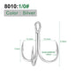 PROBEROS Bright Tin Triple Hook with Barbed Anchor Hook Double Reinforced Bulk Lure Hook Hook 50pcs