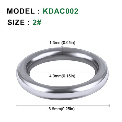 PROBEROS Stainless Steel Single Loop Lure 304SS Flattened Loop Lure Hook O-Ring Solid Single Ring, 50 pcs