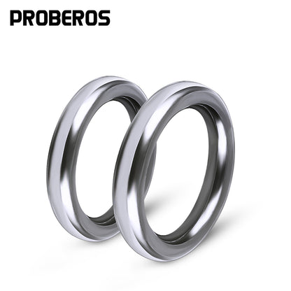 PROBEROS Stainless Steel Single Loop Lure 304SS Flattened Loop Lure Hook O-Ring Solid Single Ring, 50 pcs
