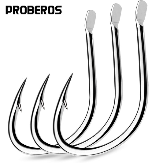 PROBEROS  5package 10Pcs/package Crank Jig Head Fishing Hooks 1/0-5/0# Barbed Single Circle Carp Hooks High Carbon Steel Fishhooks Fishing Tackle