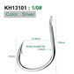 PROBEROS 5package 10Pcs/package Crank Jig Head Fishing Hooks 1/0-5/0# Barbed Single Circle Carp Hooks High Carbon Steel Fishhooks Fishing Tackle - Proberos