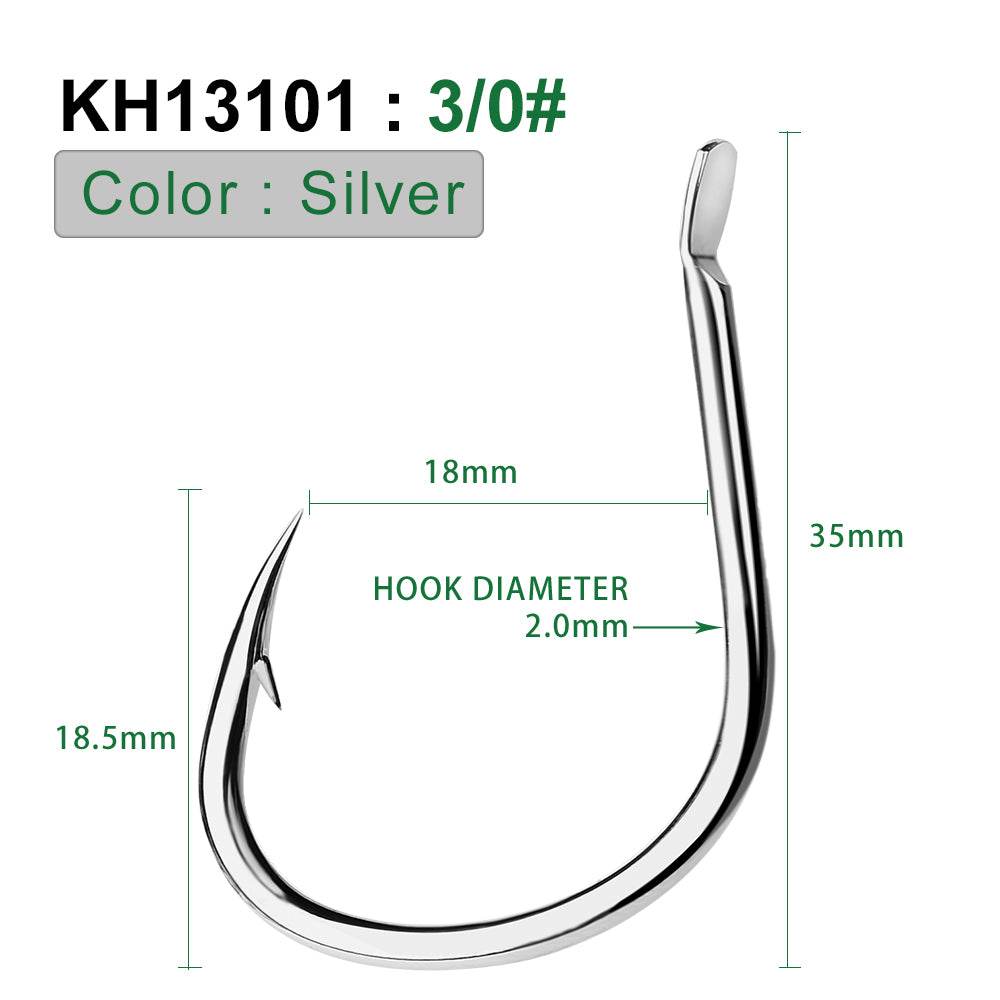 PROBEROS 20PCS Saltwater Fishing Hooks 1/0#-5/0# Anti-rusty Single hoo Proberos PROBEROS 20PCS Saltwater Fishing Hooks 1/0#-5/0# Anti-rusty Single hoo Proberos