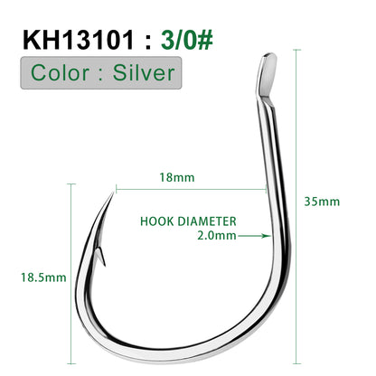 PROBEROS  5package 10Pcs/package Crank Jig Head Fishing Hooks 1/0-5/0# Barbed Single Circle Carp Hooks High Carbon Steel Fishhooks Fishing Tackle