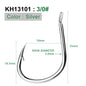 PROBEROS  5package 10Pcs/package Crank Jig Head Fishing Hooks 1/0-5/0# Barbed Single Circle Carp Hooks High Carbon Steel Fishhooks Fishing Tackle
