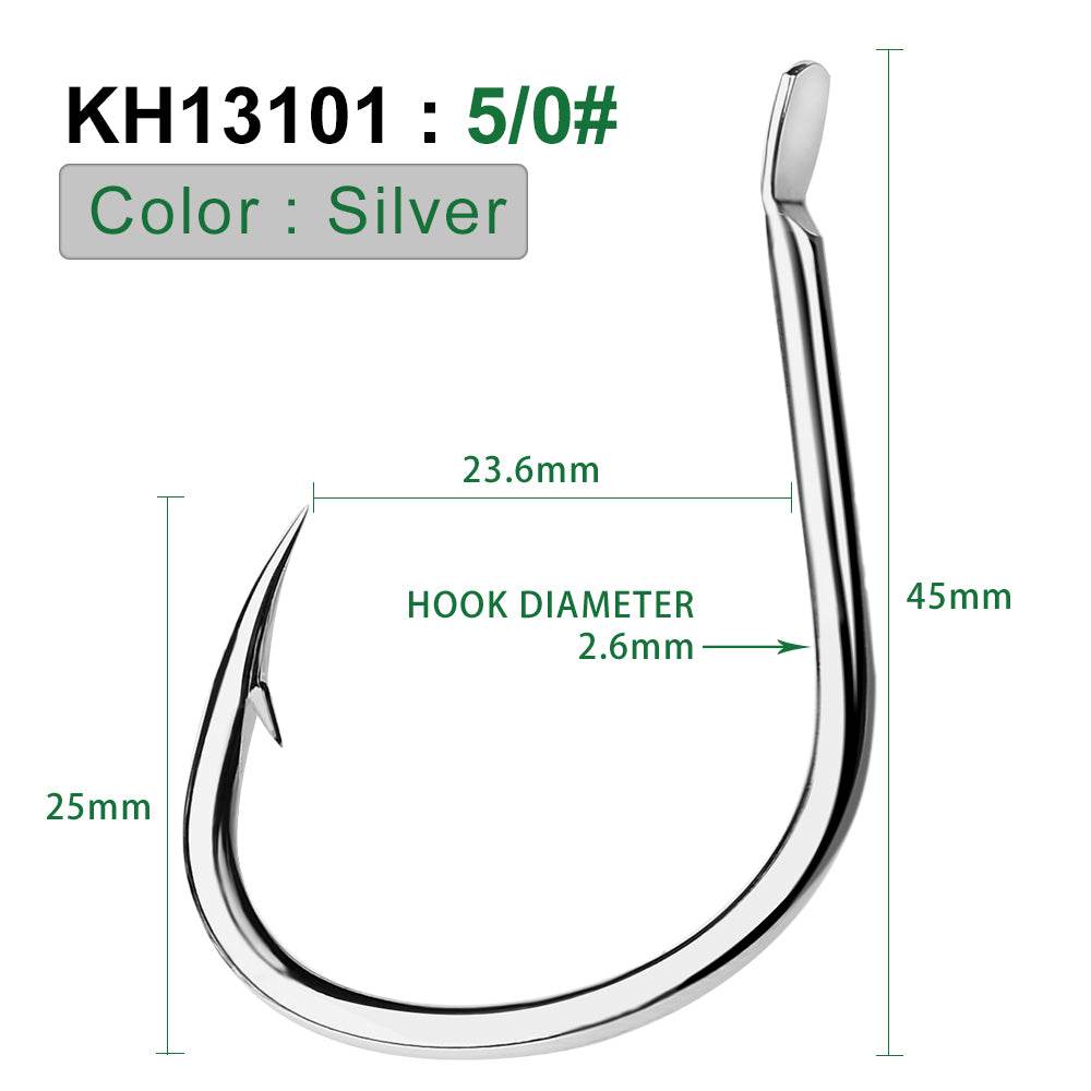 PROBEROS 20PCS Saltwater Fishing Hooks 1/0#-5/0# Anti-rusty Single hoo – Proberos