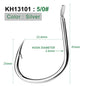 PROBEROS  5package 10Pcs/package Crank Jig Head Fishing Hooks 1/0-5/0# Barbed Single Circle Carp Hooks High Carbon Steel Fishhooks Fishing Tackle