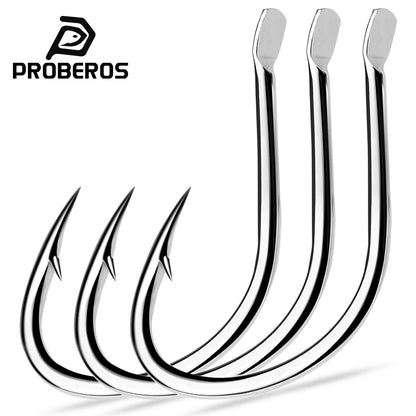 PROBEROS KH13101 Saltwater Single Fishing Hooks 1/0-5/0 High Carbon Steel Hooks 20pcs