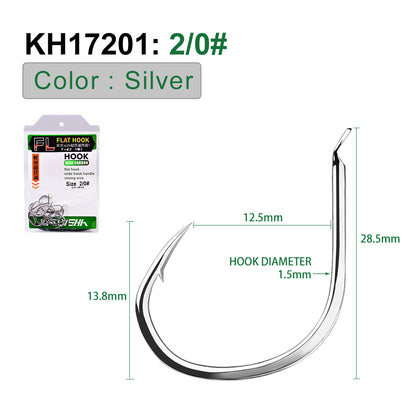 PROBEROS KH17201 High Carbon Steel Single Fishing Hooks 20PCS