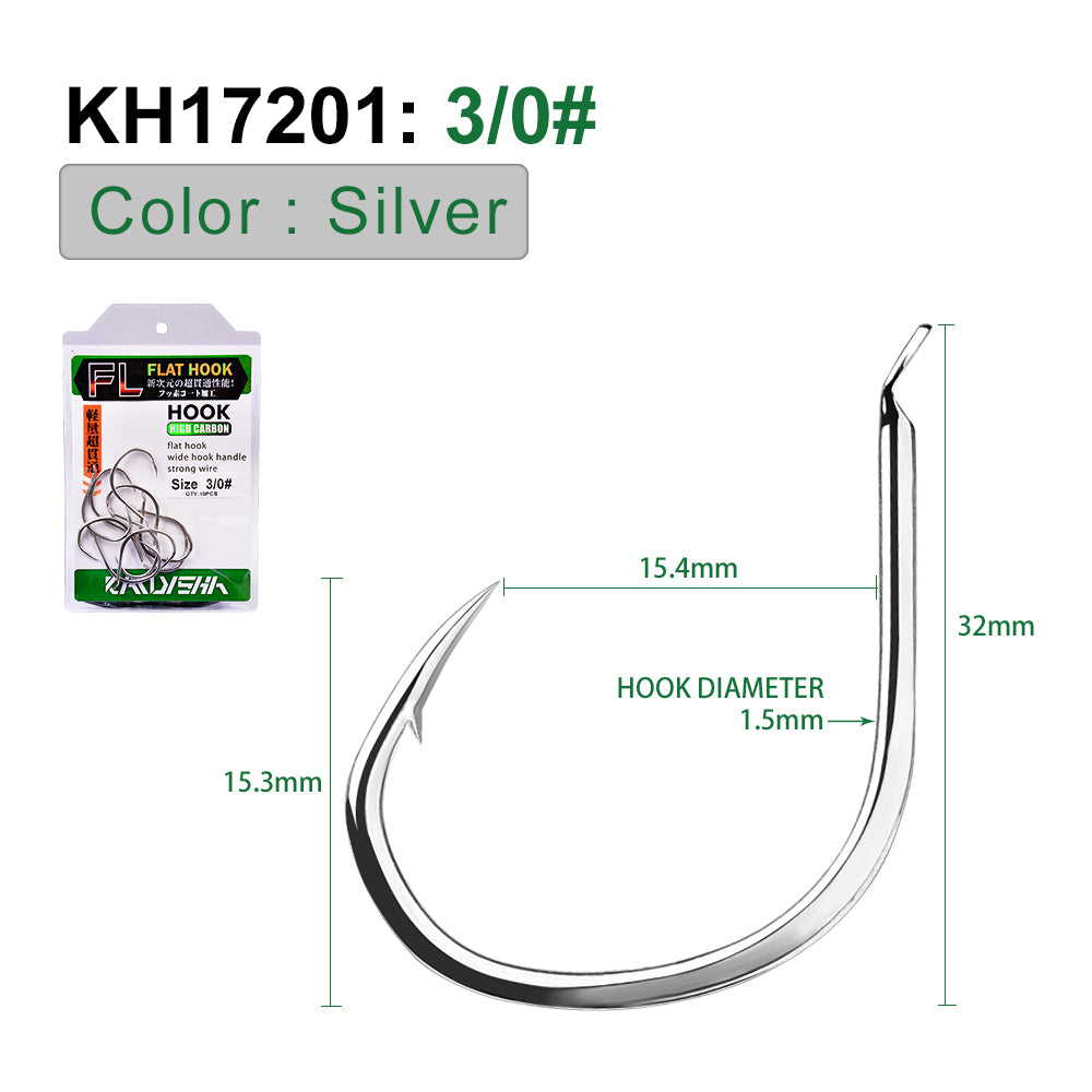 PROBEROS 20PCS Saltwater Fishing Hooks1/0 #-6/0# Anti-rusty Single hook Tin Color Fishhooks&nbsp; &nbsp;High Carbon Steel Strength