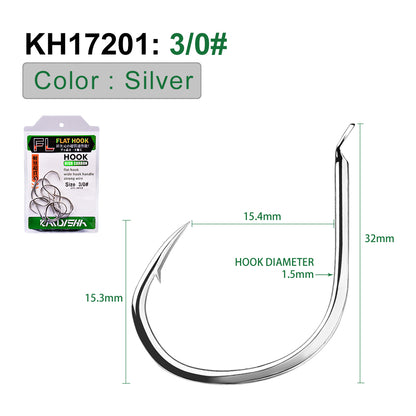 PROBEROS KH17201 High Carbon Steel Single Fishing Hooks 20PCS