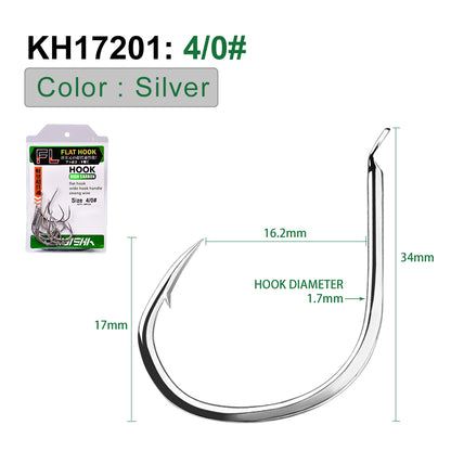 PROBEROS KH17201 High Carbon Steel Single Fishing Hooks 20PCS