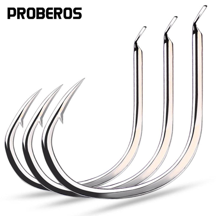 PROBEROS 10 pieces/bag, 5 bags with 50 pieces sold at once High Quality Fishhook Set High Carbon Steel Triangular Teeth Hook Tip Processed Fishhook Accessories Wholesale - Proberos