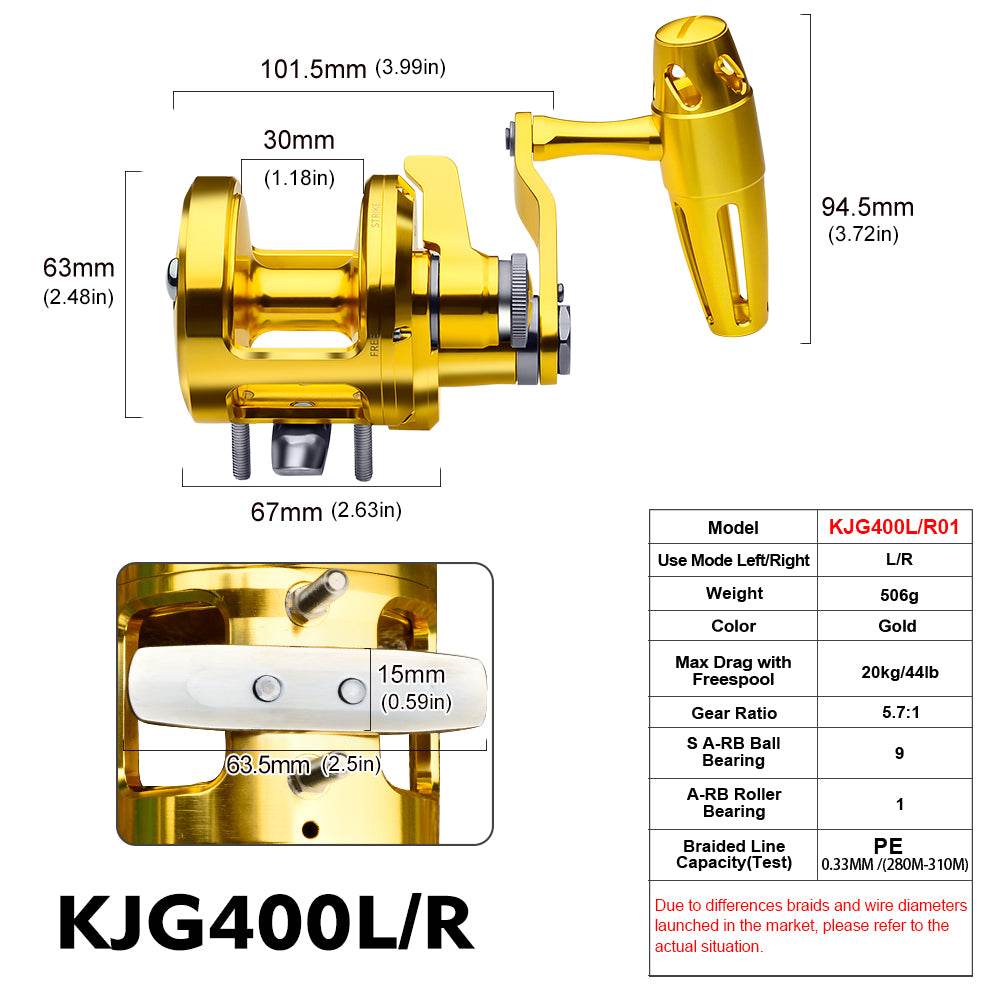 PROBEROS® 1PCS Wholesale Two Speed Big Game Fishing Reel Trolling for Sea Fishing - Proberos