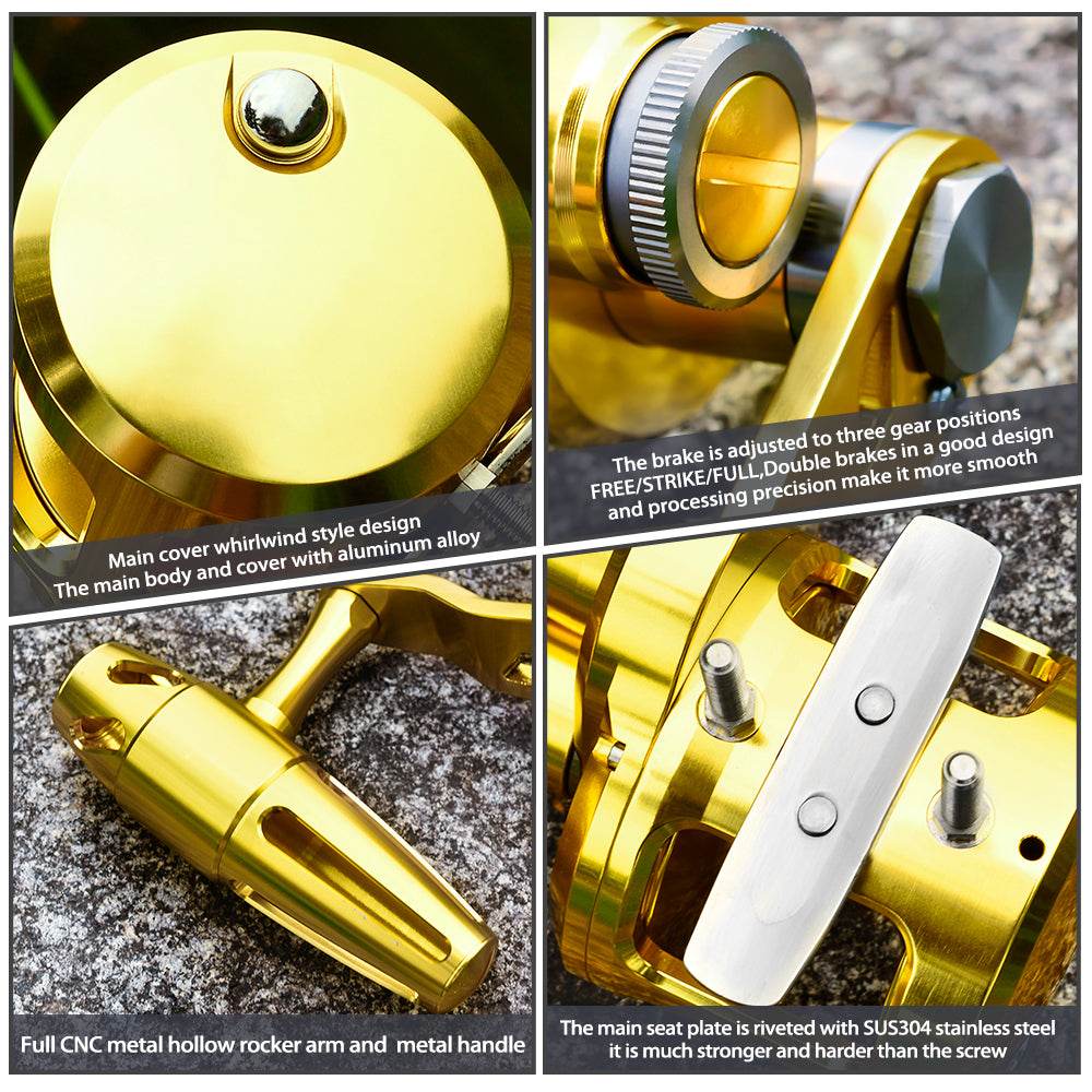 PROBEROS® 1PCS Wholesale Two Speed Big Game Fishing Reel Trolling for Sea Fishing - Proberos