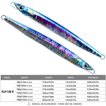 PROBEROS KLF138 Saltwater Slow Jigging Lure 60g-180g Lead Bait