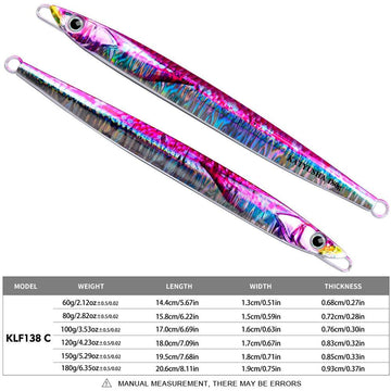 PROBEROS 5PC NEW Deep Sea Metal Jig Fishing Jigbait Spoon Baits Jig Lure Pencil Fast Sinking Fishing Tackle - Proberos