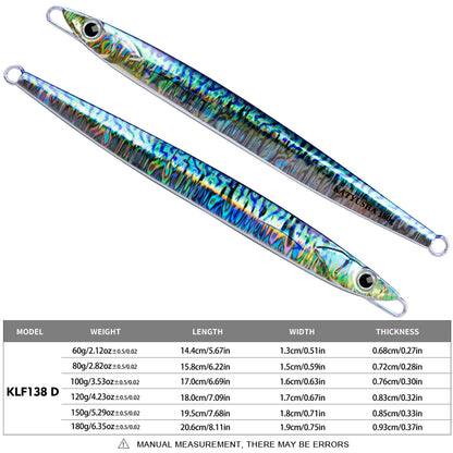 PROBEROS KLF138 Saltwater Slow Jigging Lure 60g-180g Lead Bait