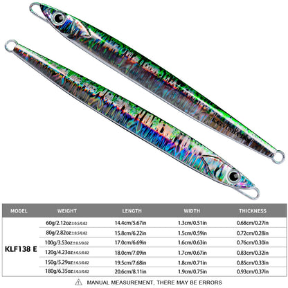 PROBEROS KLF138 Saltwater Slow Jigging Lure 60g-180g Lead Bait