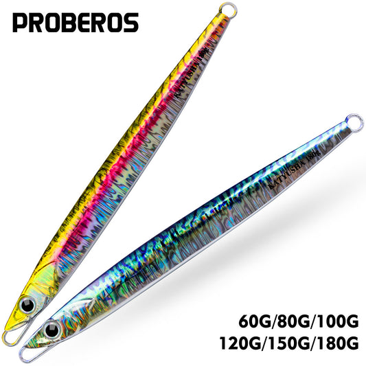 PROBEROS 5PC NEW  Deep Sea Metal Jig Fishing Jigbait Spoon Baits Jig Lure Pencil Fast Sinking Fishing Tackle