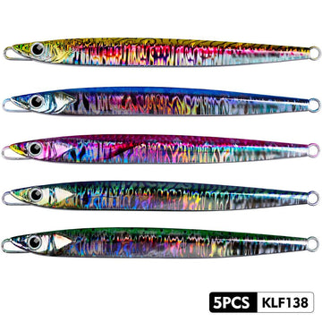 PROBEROS 5PC NEW Deep Sea Metal Jig Fishing Jigbait Spoon Baits Jig Lure Pencil Fast Sinking Fishing Tackle - Proberos