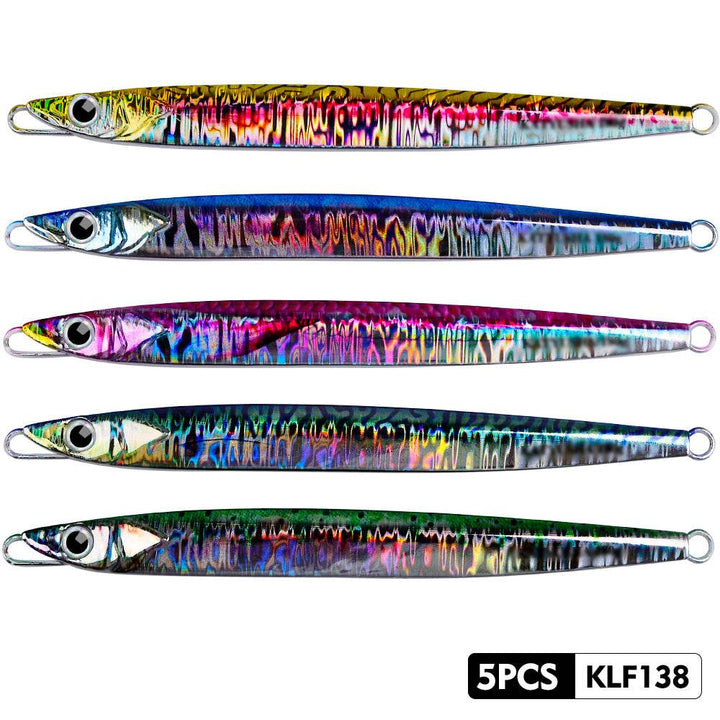 PROBEROS 5PC NEW Deep Sea Metal Jig Fishing Jigbait Spoon Baits Jig Lure Pencil Fast Sinking Fishing Tackle - Proberos