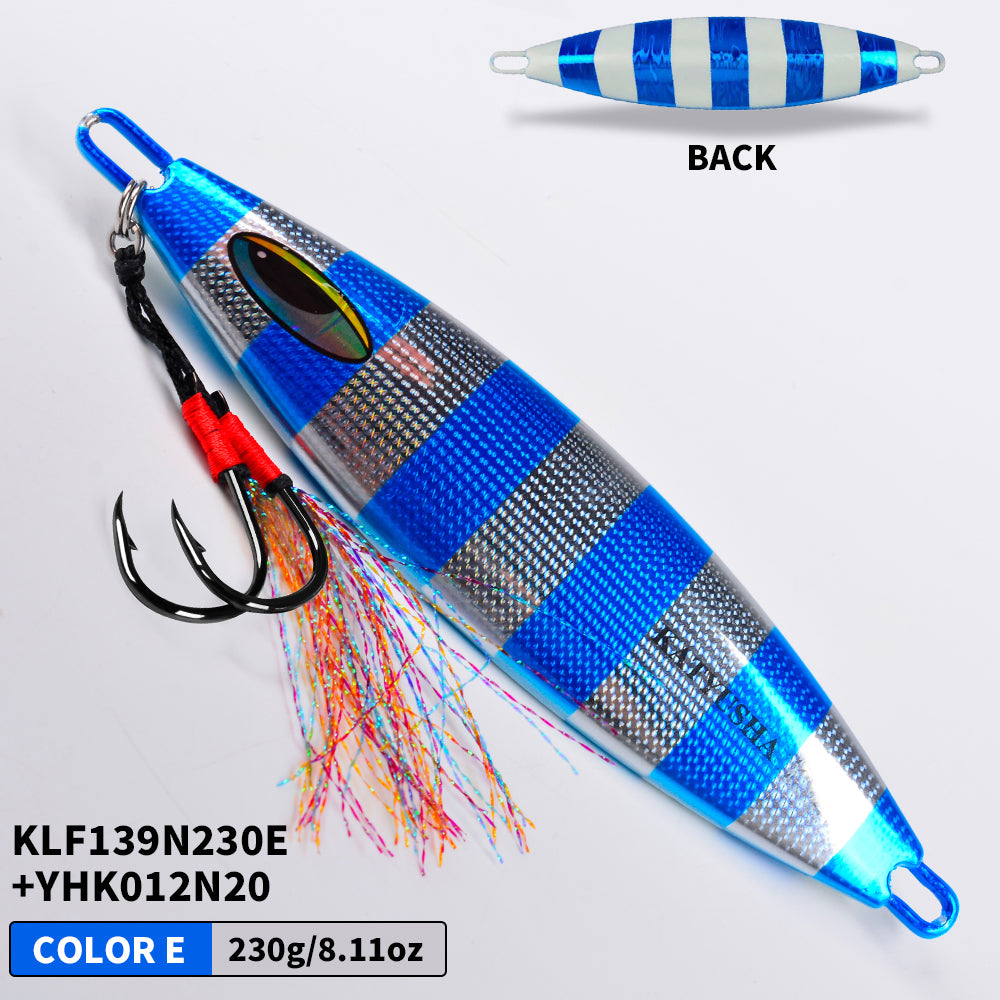 PROBEROS Lead Slow Jigging Lure with Assist Hook 5 Colors (A-E) Saltwater Big Game Bait 180g-280g (1PC Pack)