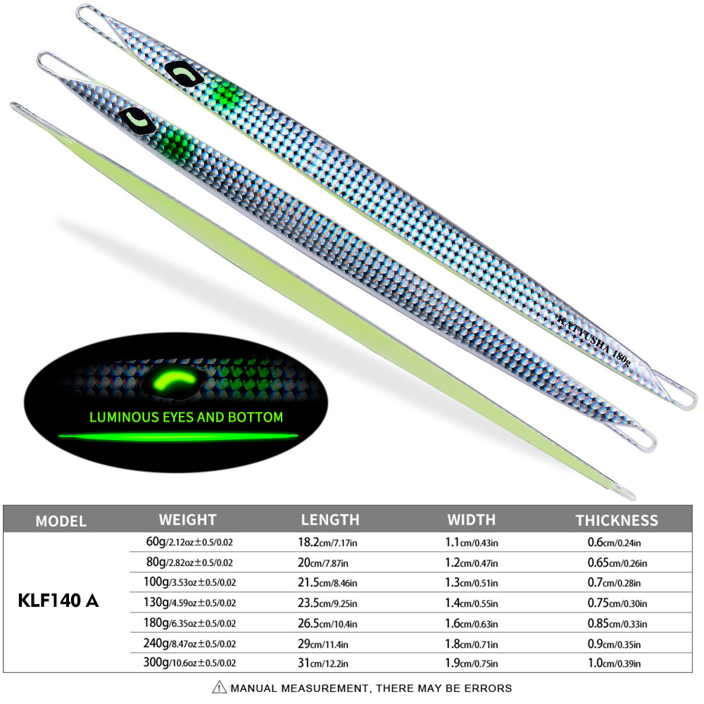 PROBEROS 5PCS Hot. 60g Metal lure Minnow 80g Jig Bait no hook Spinning Baits Sinking