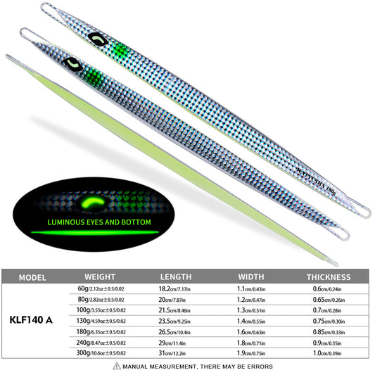 PROBEROS 5PCS Hot. 60g Metal lure Minnow 80g Jig Bait no hook Spinning Baits Sinking