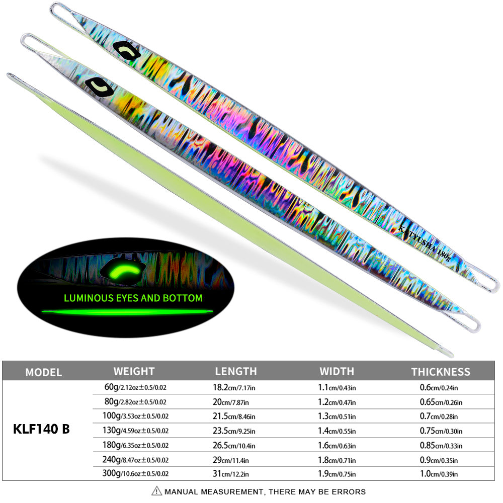 PROBEROS 5PCS Hot. 60g Metal lure Minnow 80g Jig Bait no hook Spinning Baits Sinking