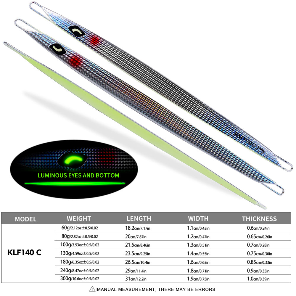 PROBEROS 5PCS Hot. 60g Metal lure Minnow 80g Jig Bait no hook Spinning Baits Sinking