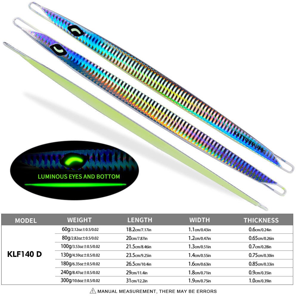 PROBEROS 5PCS Hot. 60g Metal lure Minnow 80g Jig Bait no hook Spinning Baits Sinking