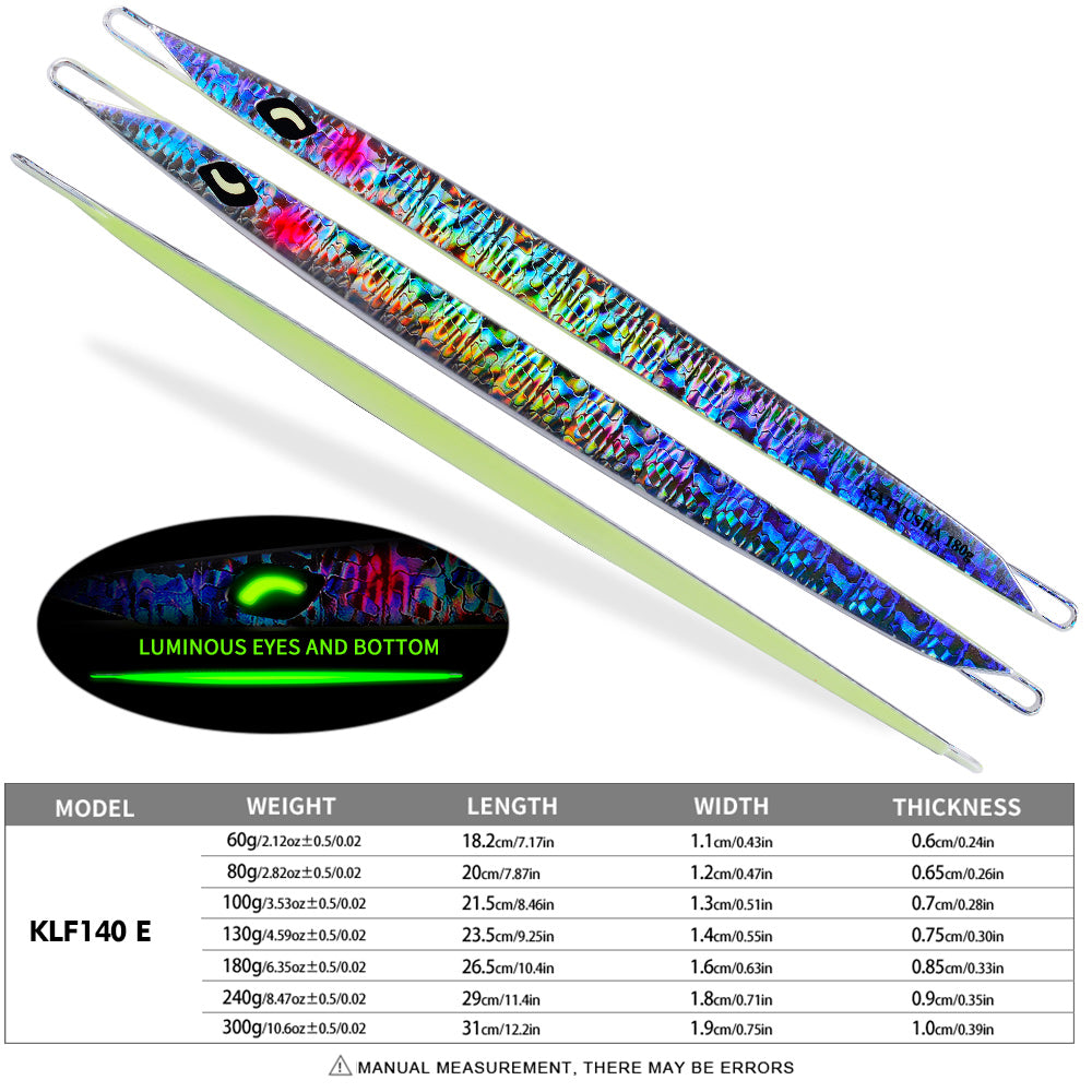 PROBEROS 5PCS Hot. 60g Metal lure Minnow 80g Jig Bait no hook Spinning Baits Sinking