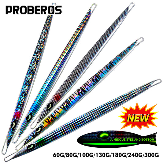 PROBEROS 5PCS Hot. 60g Metal lure Minnow 80g Jig Bait no hook Spinning Baits Sinking