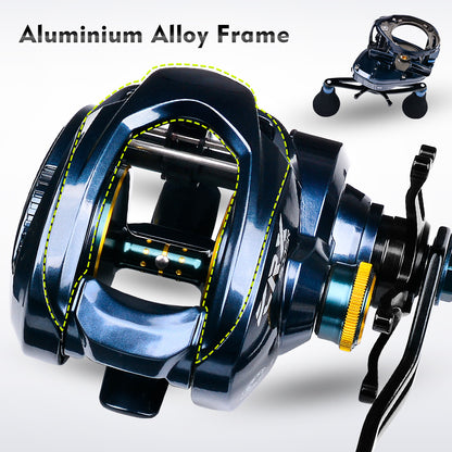 PROBEROS Baitcasting Reel | 6.5:1 Gear Ratio, 6+1BB, PE 40LB-60LB Line Capacity (S/T Series, Left/Right Hand) Listing Titles 20KG Max