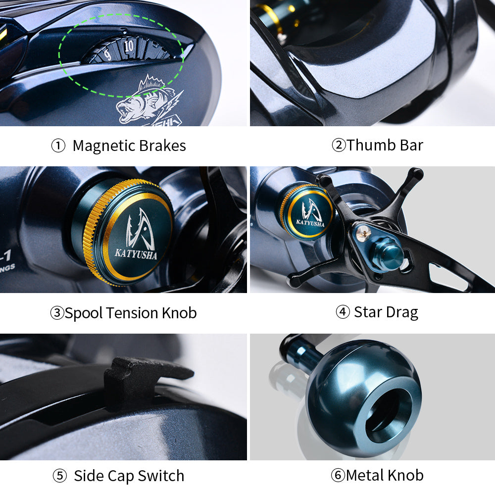 PROBEROS Baitcasting Reel | 6.5:1 Gear Ratio, 6+1BB, PE 40LB-60LB Line Capacity (S/T Series, Left/Right Hand) Listing Titles 20KG Max KRX500T EVA PROBEROS Baitcasting Reel | 6.5:1 Gear Ratio, 6+1BB, PE 40LB-60LB Line Capacity (S/T Series, Left/Right Hand) Listing Titles 20KG Max KRX500T EVA
