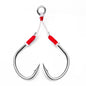 PROBEROS 5PC Metal Jig Assist Hook with Kevlar Line,Solid Ring,Jigging Spoon,Saltwater Fishhook,Corrosion and Seawater Resistance Hook