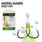 PROBEROS 5pcs Double Fishing Assist Hooks Kit,With tassels Slow Fall Jigging Lures,Perfect for Vertical Jigging,Outdoor fishing
