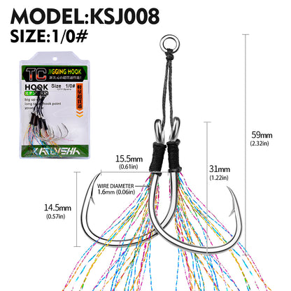 PROBEROS 5pc High Carbon Steel Jig Hook - Wide Gap for Easy Large Bait Presentation