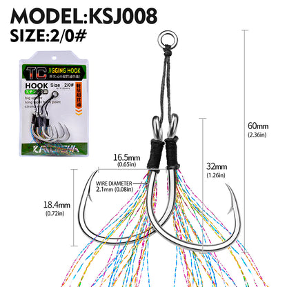 PROBEROS 5pc High Carbon Steel Jig Hook - Wide Gap for Easy Large Bait Presentation